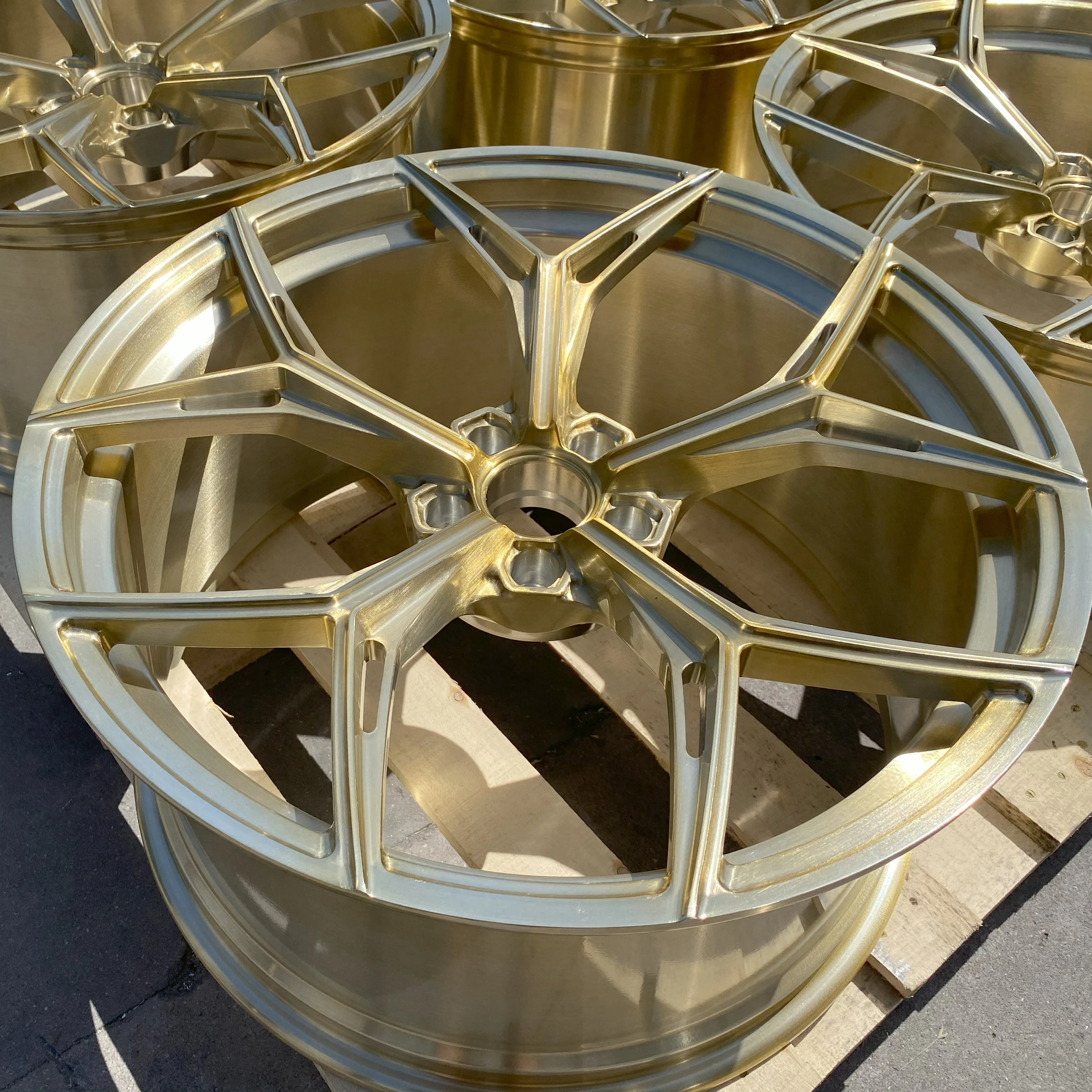 GVICHN brushed gold finished custom forged wheels 16 - 26 inch aluminum alloy rims 5x112 5x114.3 5x120 wheel hub