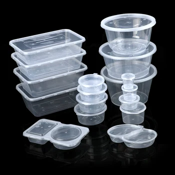 Microwavable Disposable Plastic Container Packing Use PP Rectangular take out food container