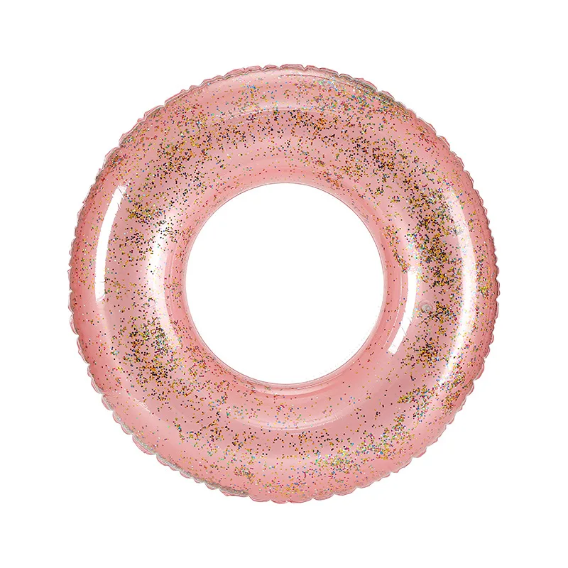 Factory Hot Sell Customize Inflatable Swim Ring Adults and Kids Floating Toys for Pool Pvc Material Glitter Swim Tubes Wholesale