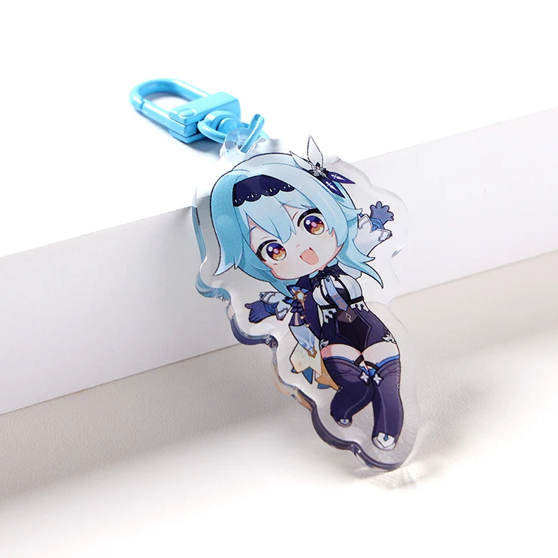 Personalized Custom Double Sided Print Clear Epoxy Plastic Keychain