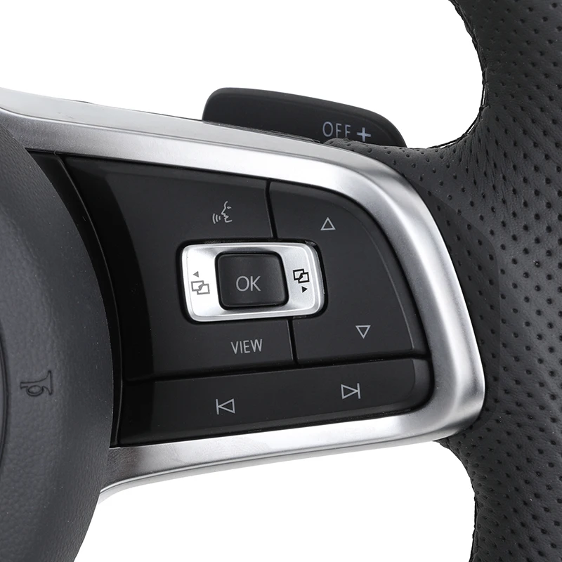 フォルクスワーゲンゴルフ用ステアリング LEDディスプレイRフル穴あきレザーステアリングホイール付きVW