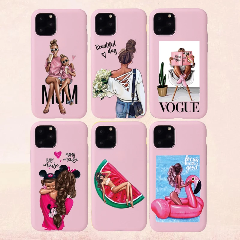 Fashion Queen Cute Baby Girl Silicone Case For Iphone 5/6/7/8 Plus Xs Max Tpu Uv Printing Cover For Iphone 11/12 Pro Max Se 2020 - Case For Iphone