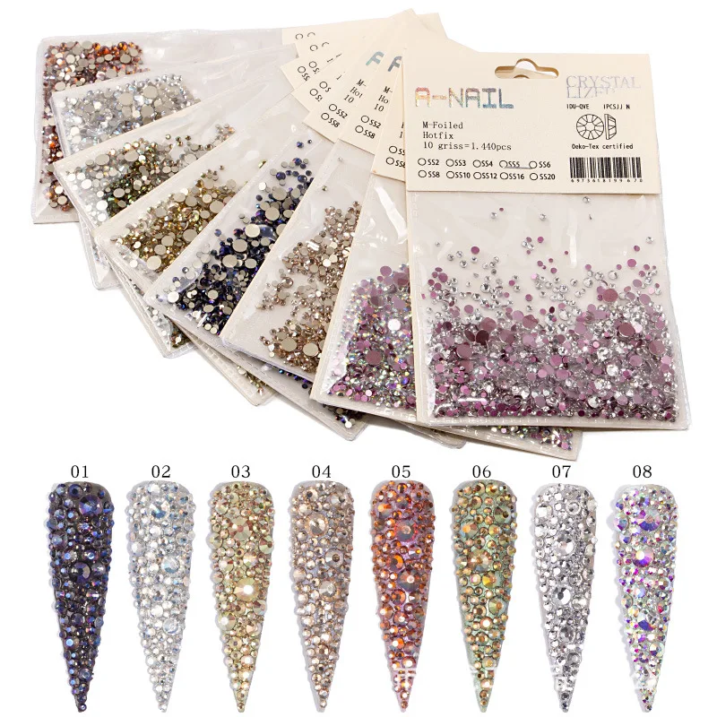 501 SS3 SS4 SS5 SS6 SS8 Wholesale small bags transparent glass Flat Back  Rhinestone