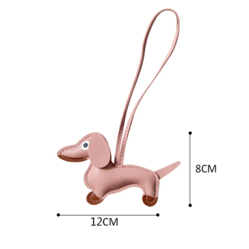 Kinretixia Portachiavi a bassotto in pelle artificiale con ciondolo a forma di cioccolato, graziosa borsa Y2K per donna, portachiavi per compleanno, accessorio estetico