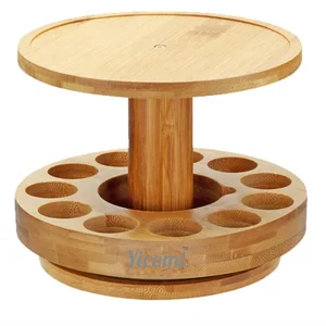 Home Appliance Rotating 3 Tier Holder Wooden Display Rack Essential Oil Shelf Display Rack Aroma Diffuser