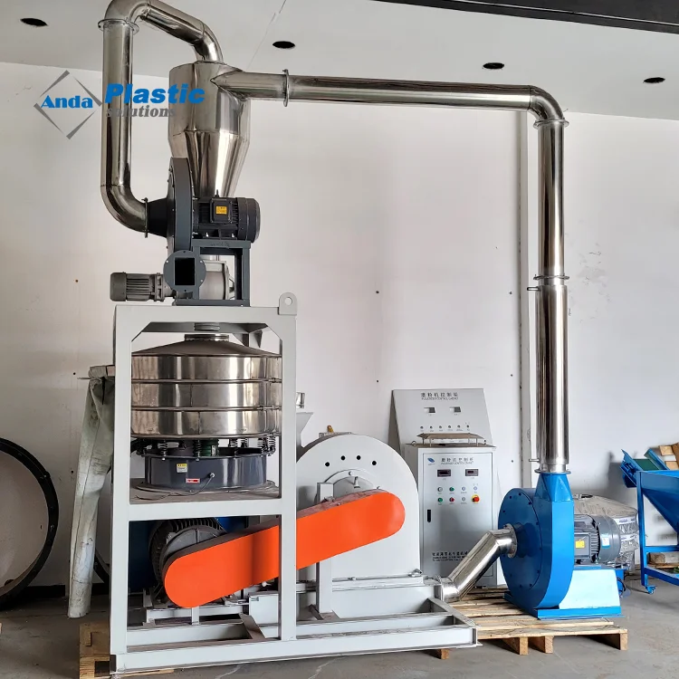 Anda PVC Pe pp Powder Pulverizer Machine Plastic Grinder Machine Pvc Pellet Mill  Pulvering Machine