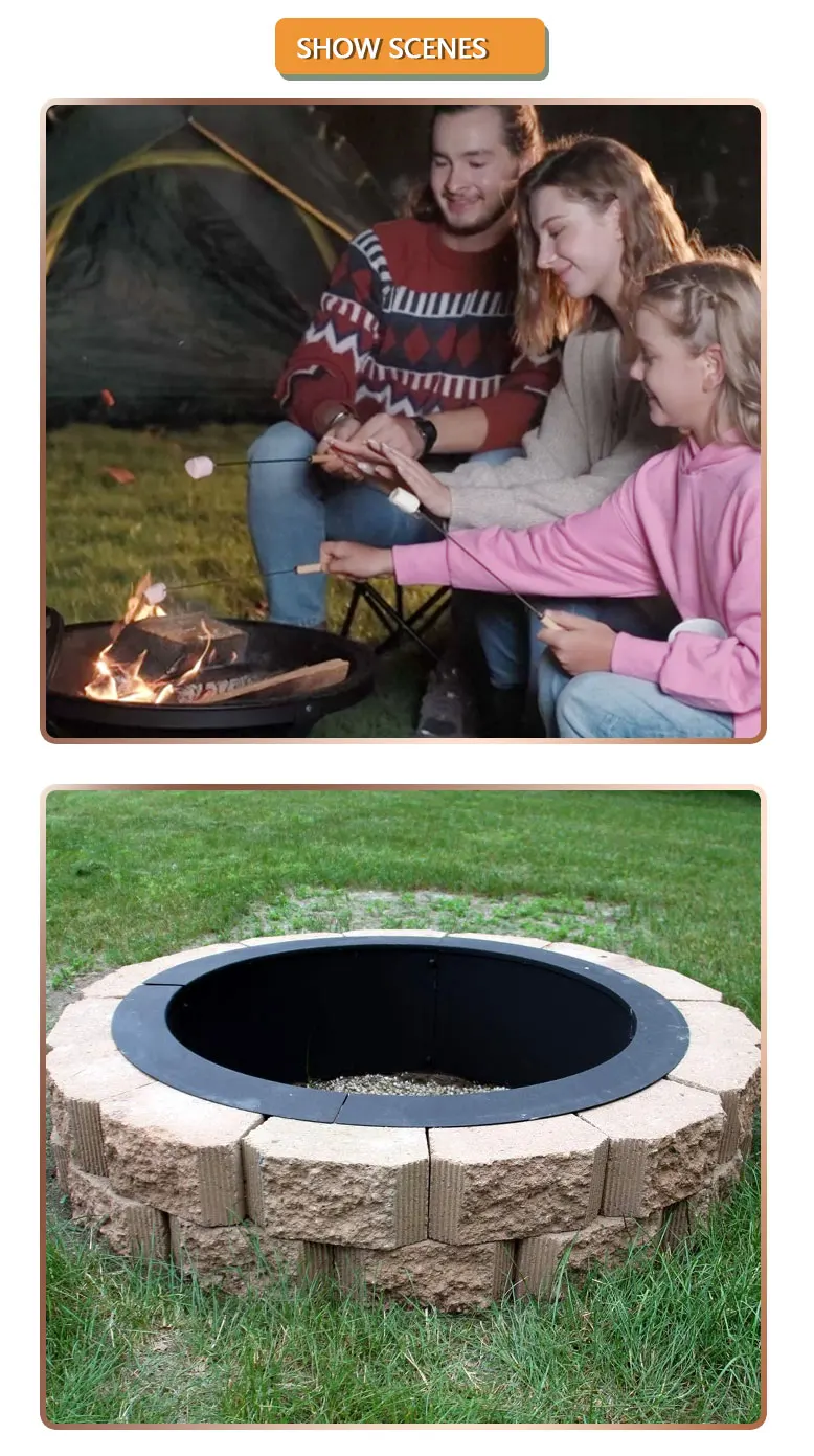 36 Inch Fire Outdoor Pits Liner Portable Camping Fire Wood Burning