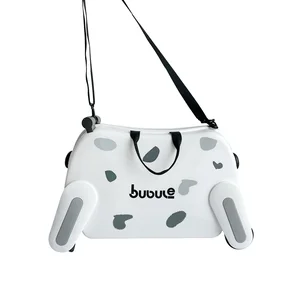 Dog Design Ride on Suitcase PP Lightweight Children Luggage with Large Capacity Lock Suitcase Easy to Open