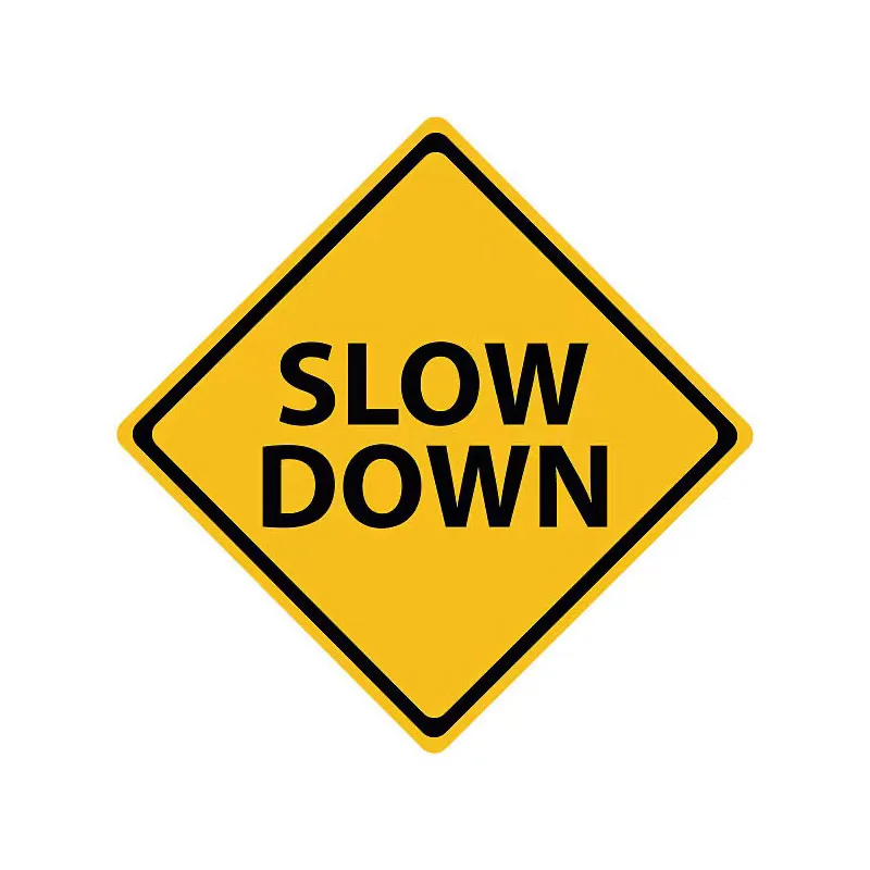 Custom Color Aluminum Sheet Traffic Sign Board Safety Reminder 'Slow Down'   Square