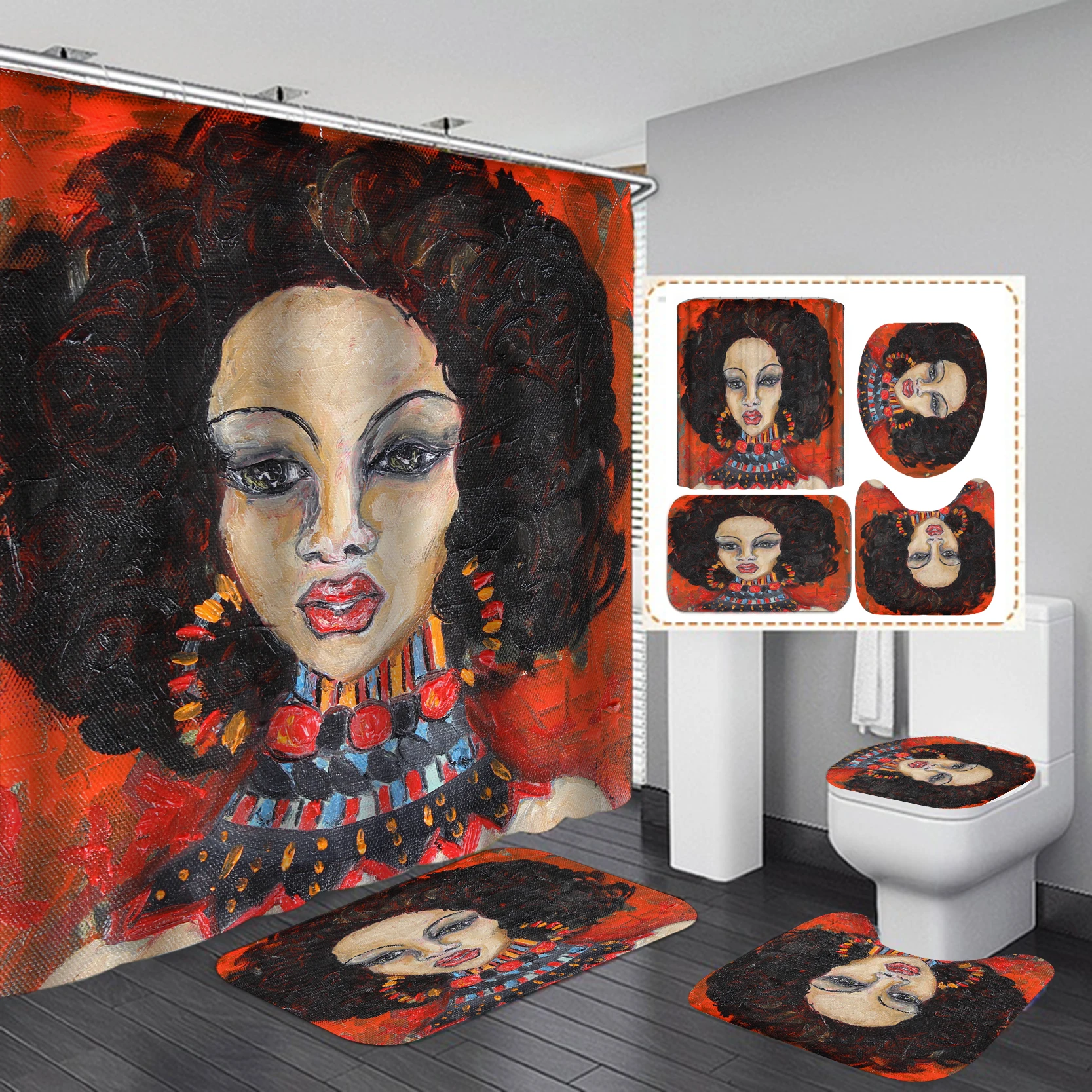 2020 Designer Bathroom Sets With Shower Curtains And Rugs 3d Bathroom