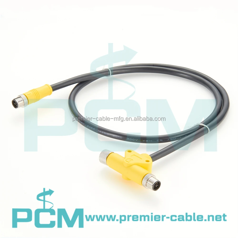 Industrial M12 T-Code Molded Drag Chain Power M12 Interbus Cable factory