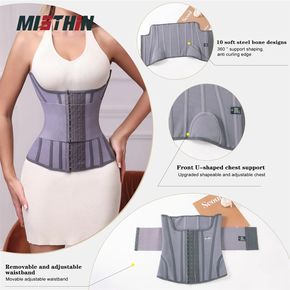 Custom LOGO Purple Full Body Belly Shaping Cincher Corset Wrap Belt Tummy Control Shapewear Waist Trainer Shaper Wear manufacture