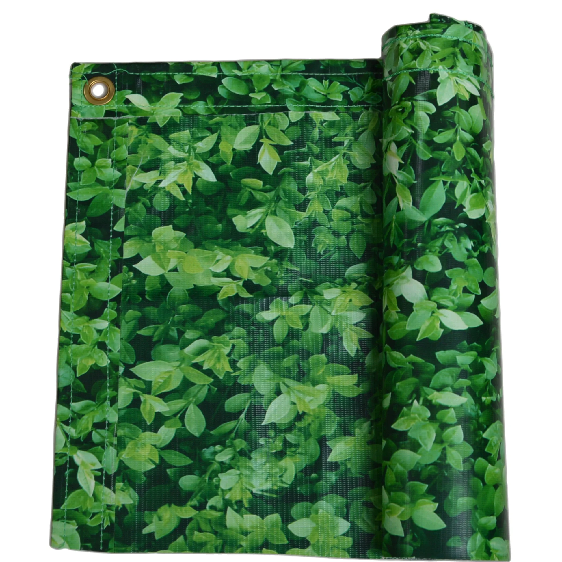 Green Leaf Color Uvresistant Balcony Privacy Screen Pvc Balcony Cover