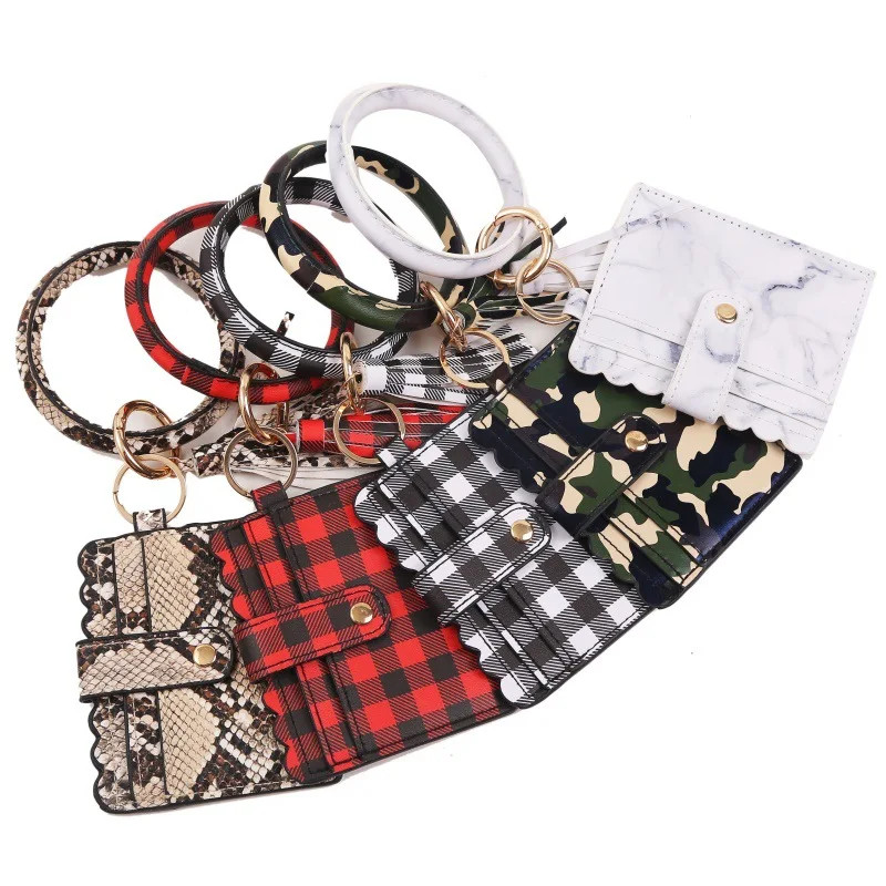 Women's Multifunctional PU Leather Wristlet Wallet Bracelet Keychain with Tassel Card Holder Credit Card Purse and Pocket