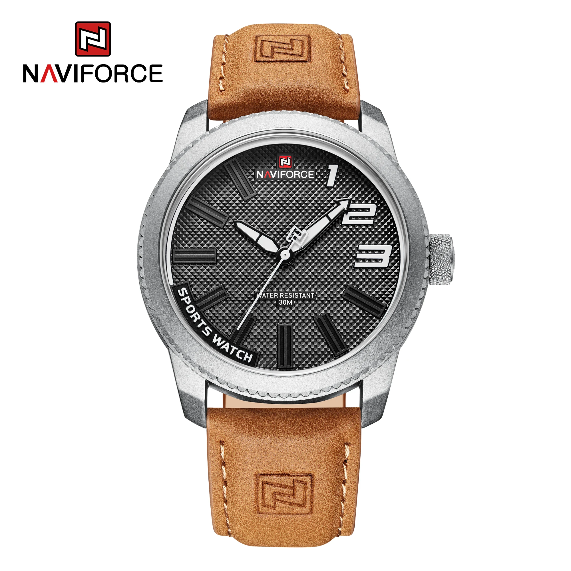 Reloj NAVIFORCE 9202 Original Men Wristwatches Waterproof Man Watch Genuine  Leather Hotsale Kuarsa Jam Tangan