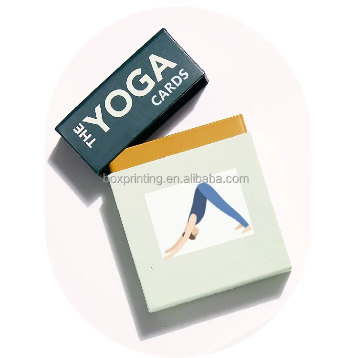 Drop Shipping Professional Exercise Study 52 Yoga Poses Graphic Design Plain Yoga Fitness Game Flash Deck Card for Women and Men