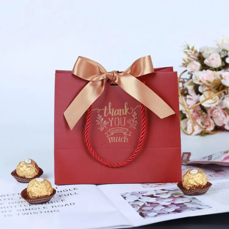 Красивые свадебные подарочные бумажные пакеты/оптовая продажа с фабрики, высококачественные прочные экологически чистые маленькие подарочные пакеты для свадьбы для упаковки/подарочные пакеты из бумаги