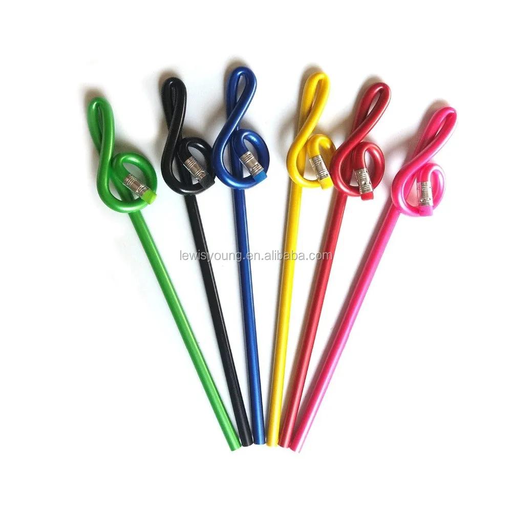 Примечание для нот G-скрипичный ключ формы черного и белого цвета на заказ шариковая ручка карандаш с верхней частью ластика детей