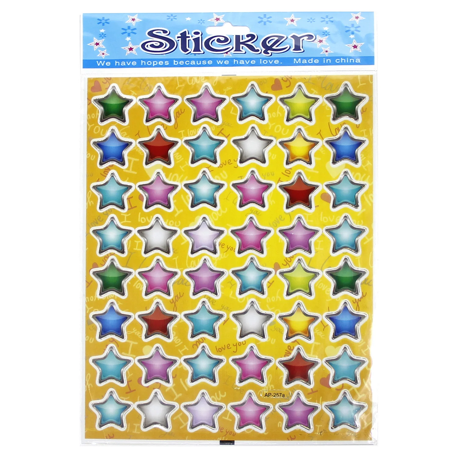 1pc Letter & Star Design PVC Sticker