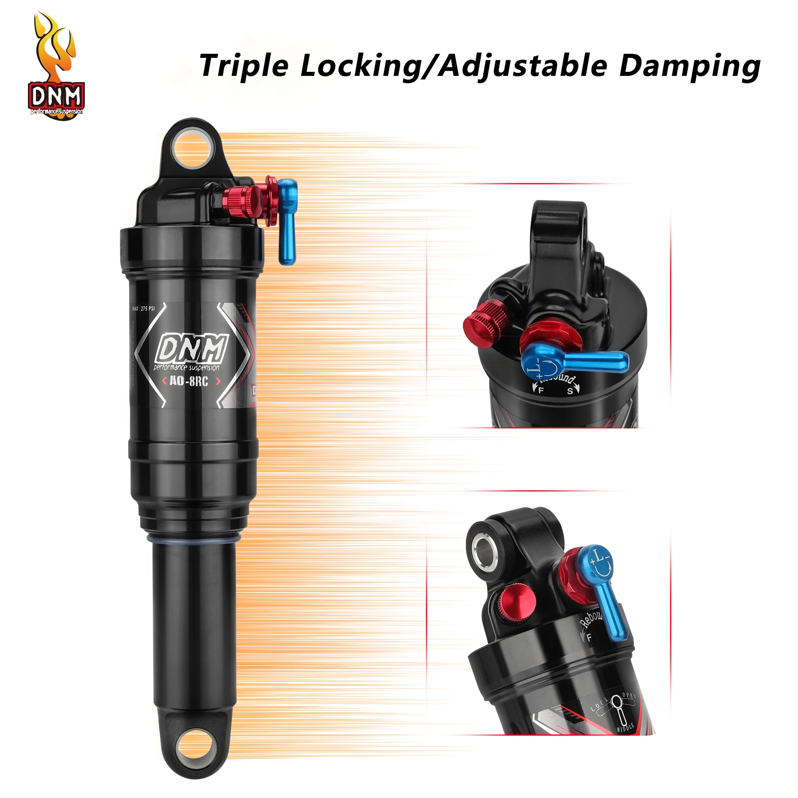 DNM TRU-8RC 165x40mm リアサスペンション DNM Suspension Technology.