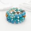 Blue shaped bead bracelet-RS140-01
