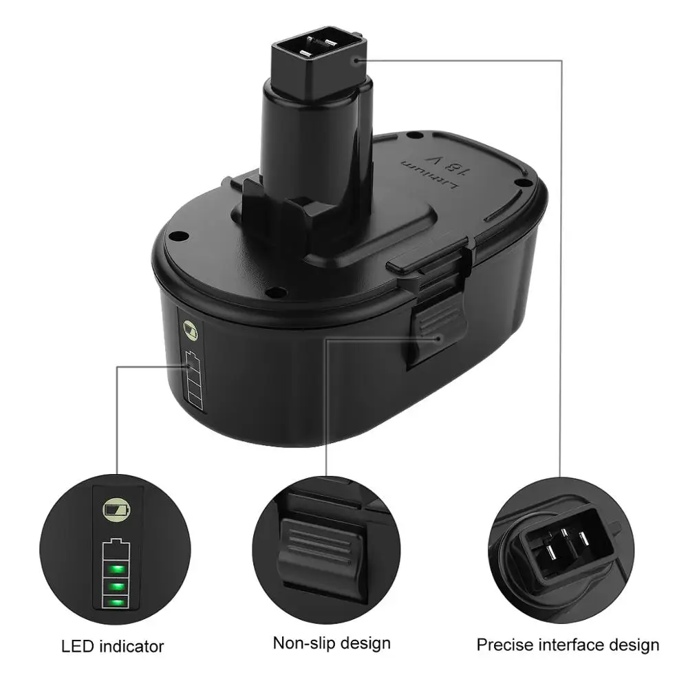 
Высококачественная запасная NiMH аккумуляторная батарея 18 в 90 Вт/ч для дрели Dewalt с китайского завода 