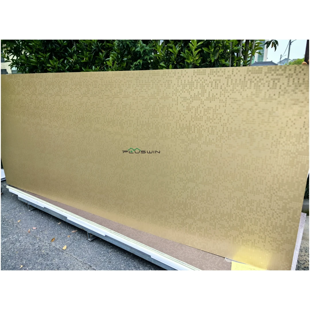 Panel Dinding PVC Reka Bentuk Mozek 1220x2800/2900mm Ciri-ciri Lembaran Plastik Kemasan Kayu Marmar Logam