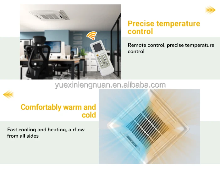Custom Water Fancoil Hydronic Ceiling Mounted 4 Way Cassette Fan Coil Fan Coil Unit for Heating and Cooling