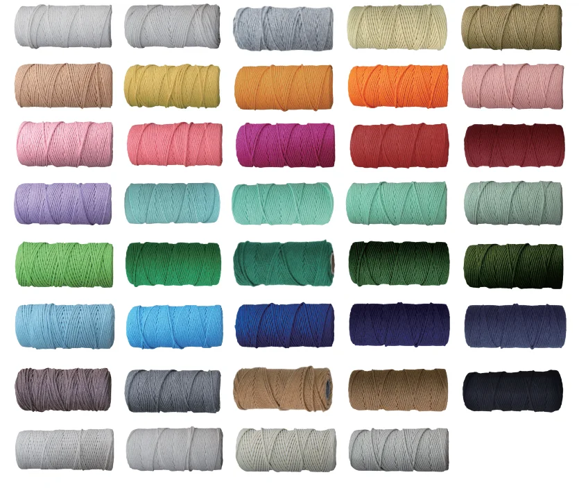Charmkey Natural Soft Recycled Macrame Cotton Yarn Wholesale 3mm 4mm 5mm 6mm Cotton Rope