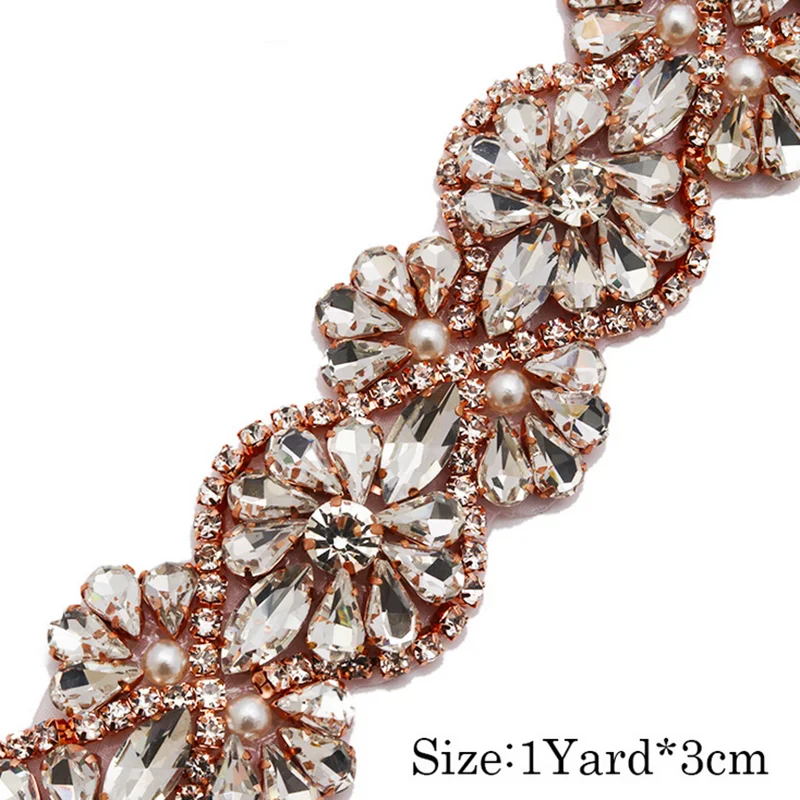 gold beaded belt for dress Wedding Dress Belt | Crystal Bridal Sash main image 1