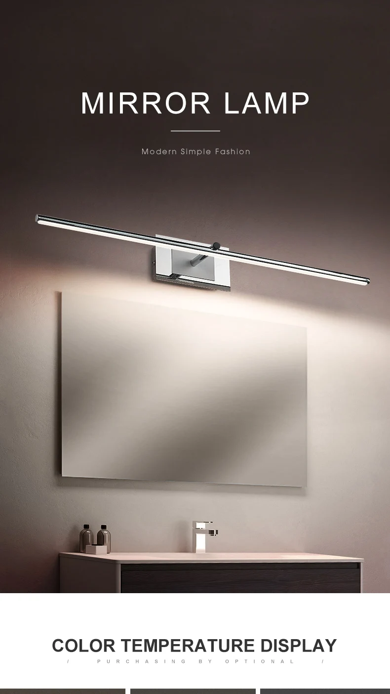 LED Bathroom Light 8W Metal Bathroom Light Fixtures Modern Bathroom Wall Lamp Dressing Table Mirror Light