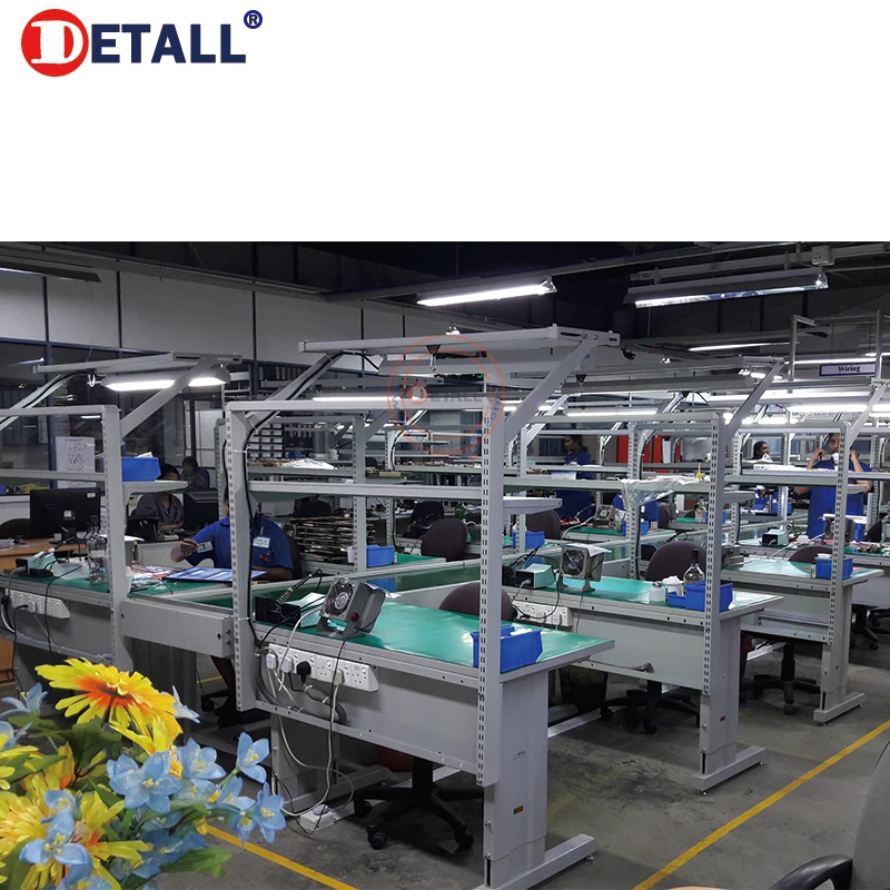 Detall Manual Production Assembly Line Working Table Belt Conveyor