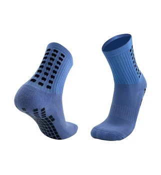 Custom non-slip sweat-absorbing mountaineer anti slip glue sports soccer socks grip football socks for men logo unisex