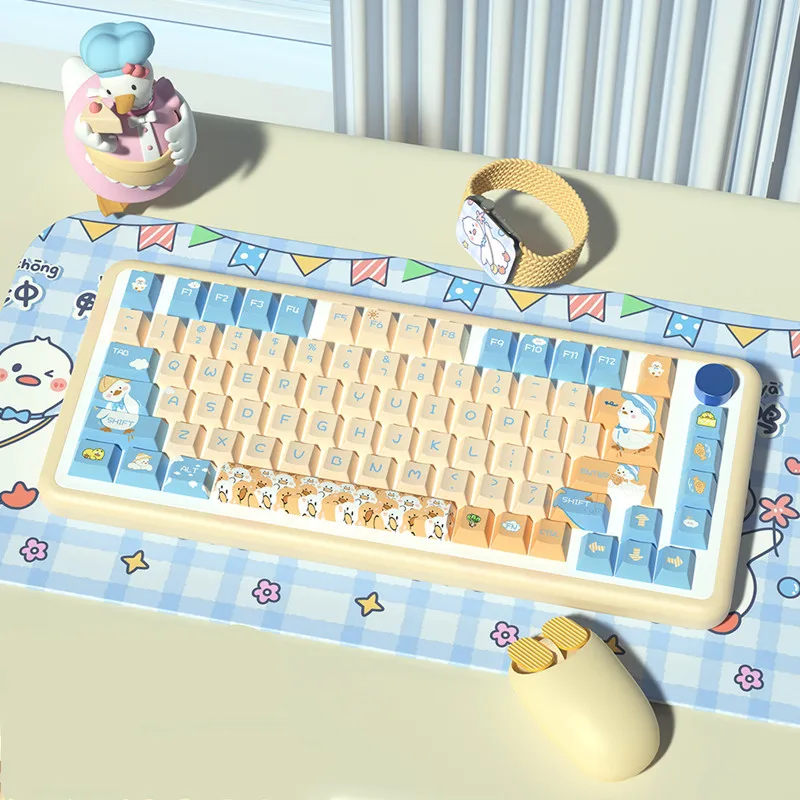 Cute Duck Keycap PBT XDA Keycaps US/KR Version For DZ60/RK61/64/GK61/68/75/84/980/104 Mechanical Keyboard