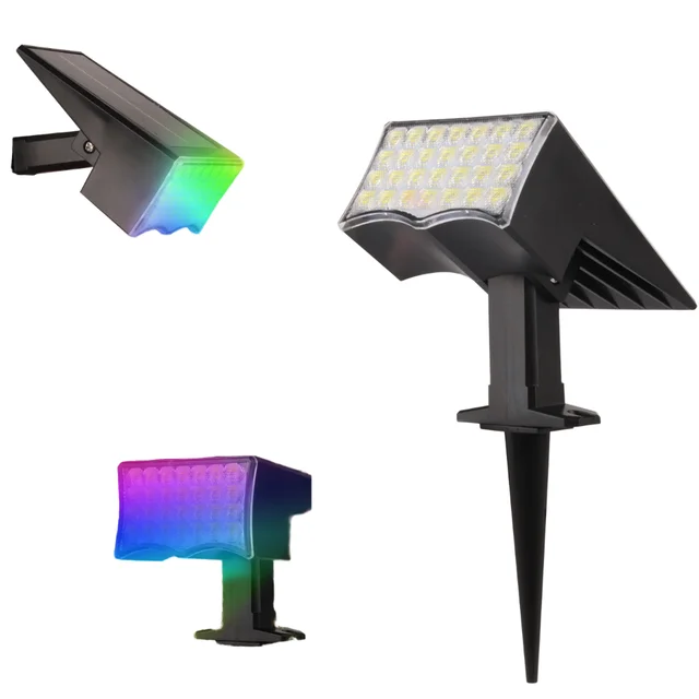 High Bright RGB IP65 Waterproof Light Sensor Solar LED Garden Light Warm White for Lawn Walkway Landscape Solar Energy Efficient