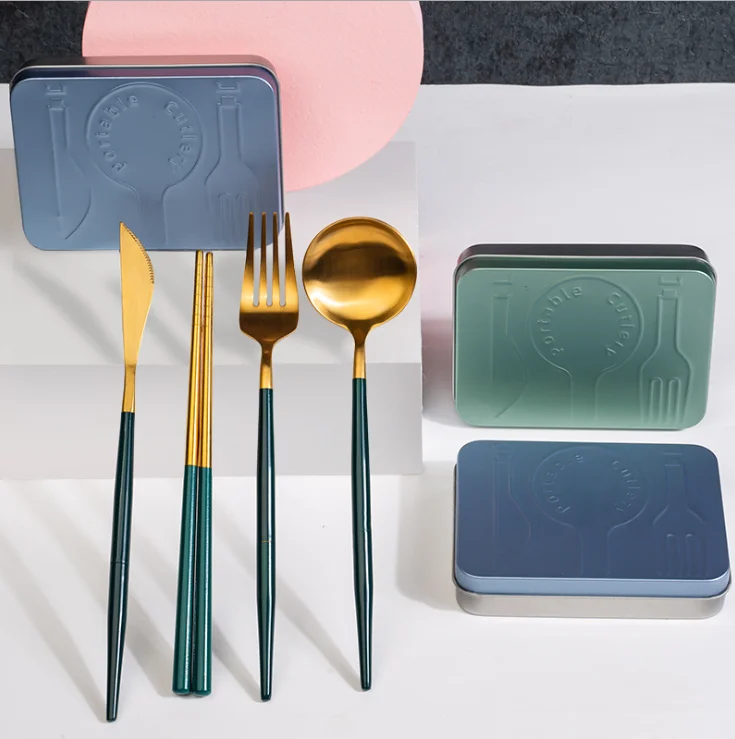 Kit Couverts 4/1 Inox Léger Lavables Et Réutilisables