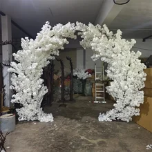 High Quality Artificial Cherry Blossom Tree Arch White Pink Custom Cherry Blossom Tree Flower Arch for Wedding Backdrop Decor