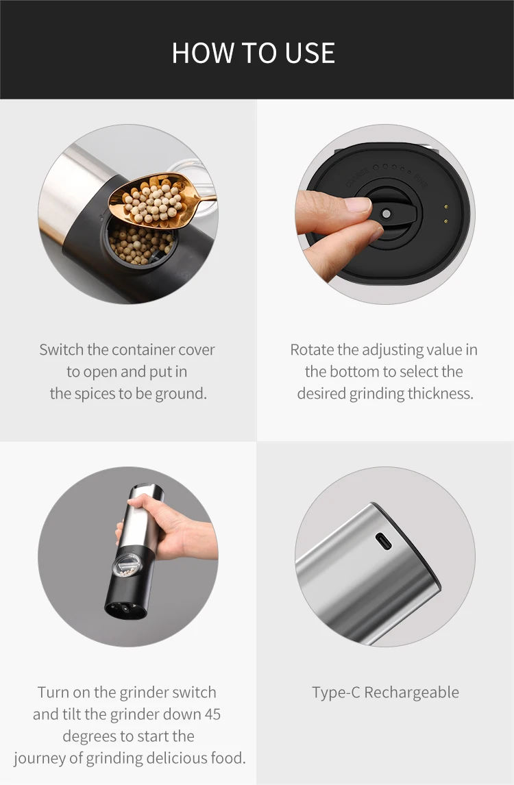 Electronic Salt And Pepper Grinder Mechanism Wholesale,Spice Grinder