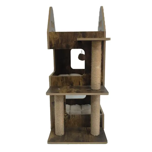 High quality fashion Strong and firm Natural Wood Christmas Tall Large Cat Tree Tower Indoor Cat tree