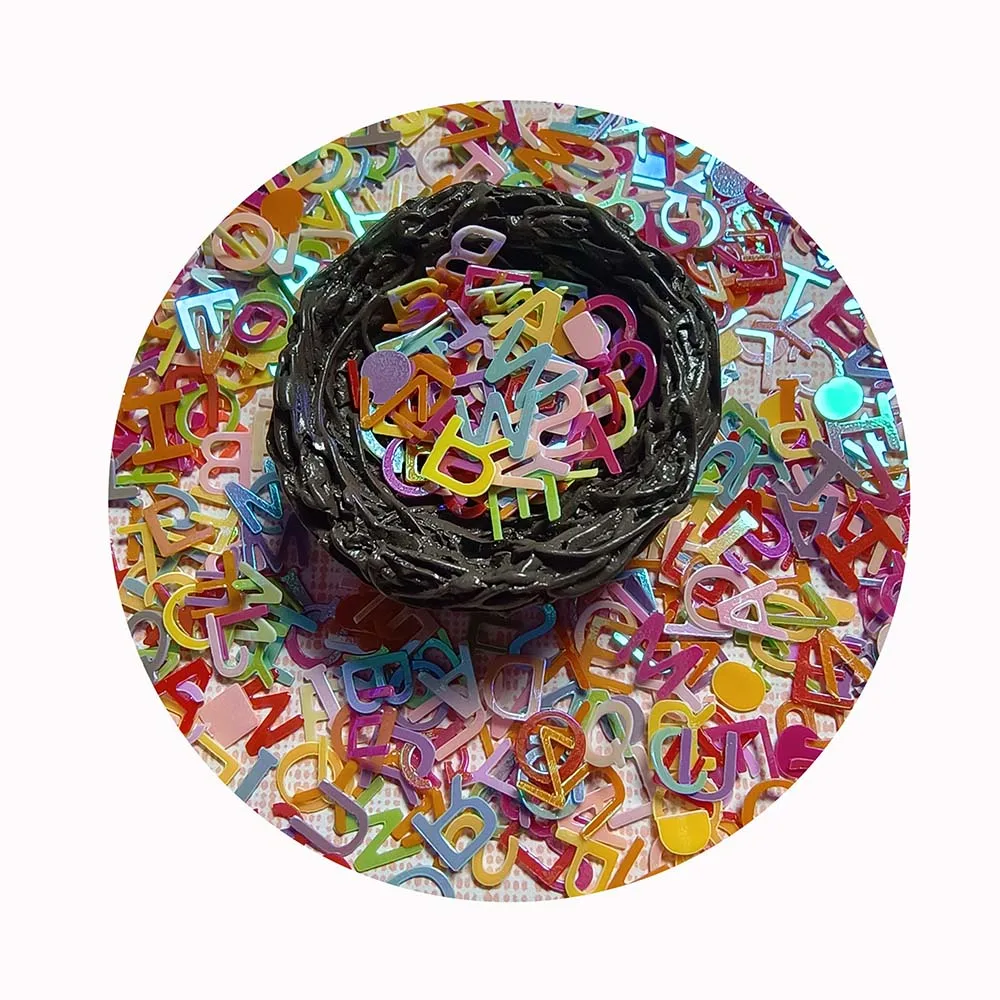 Смешанные буквы английского алфавита от A до Z свободные блестки разноцветные пайетки для рукоделия шитья скрапбукинга