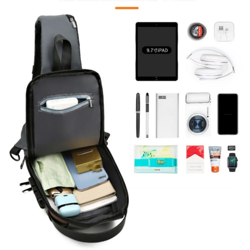 Borsa A Tracolla Unisex TroyLyBee: Sling Bag Con Porta USB Per Cellulare, Leggera E Resistente