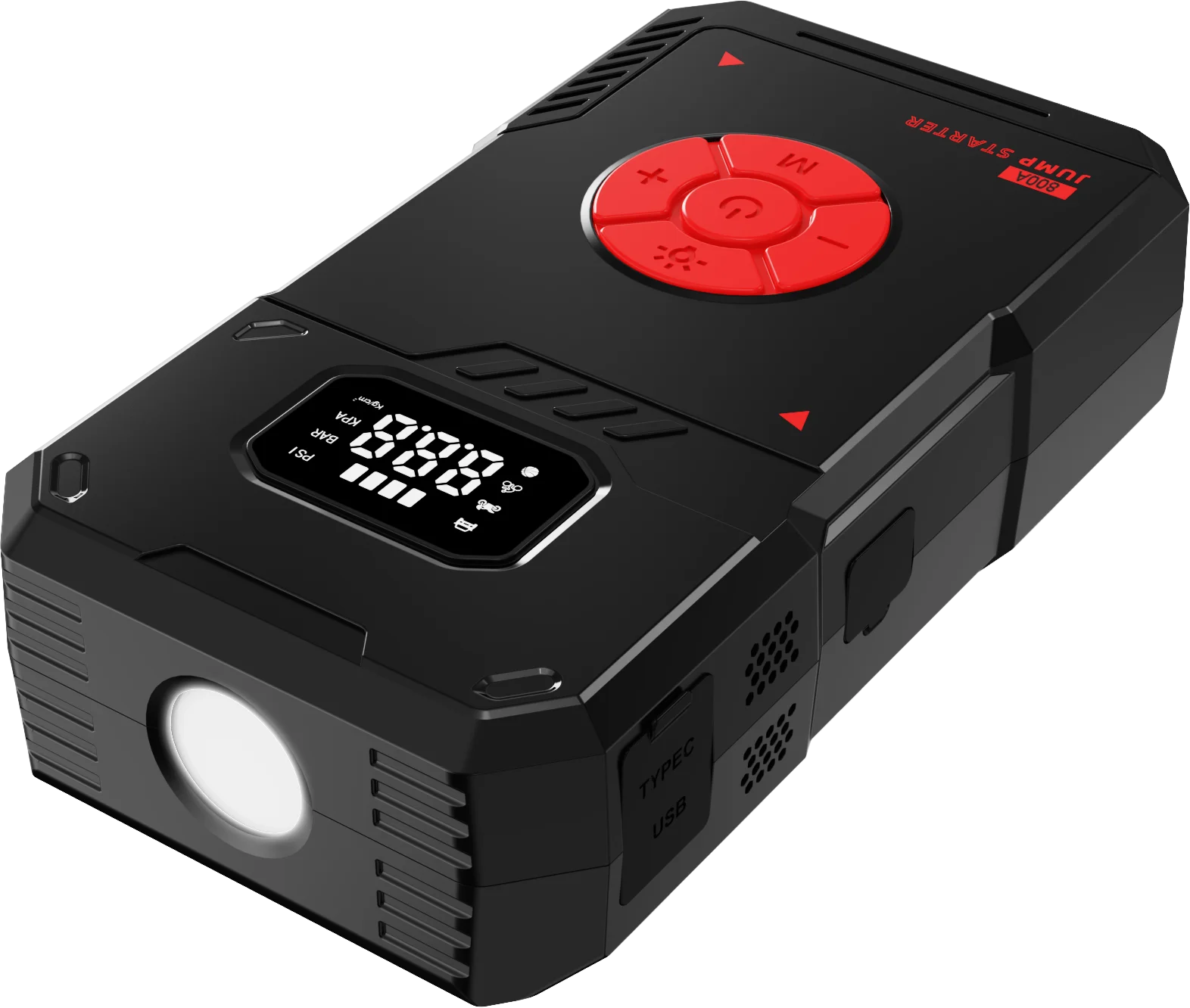 7200mAh Jump Starter with a Mighty 800A Peak Current and Air Compressor for All - In - One Vehicle Emergency Needs