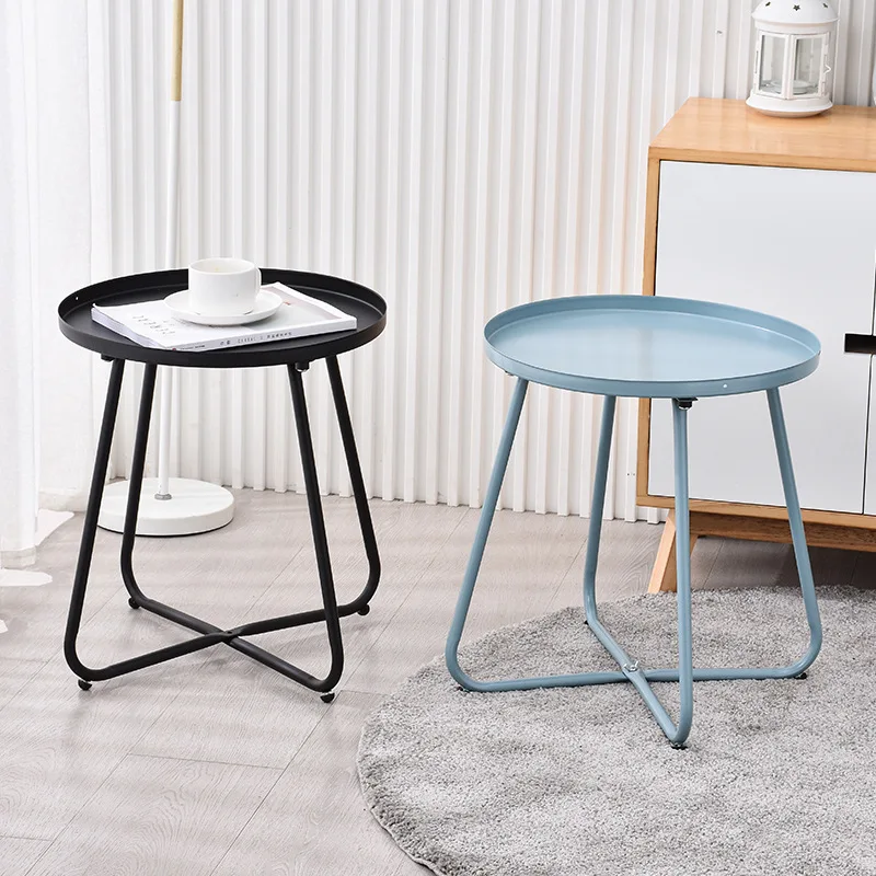 Nordic Small-sized Round Table, Iron Art Balcony Coffee Table, Modern Simple Living Room Sofa-side & Bedside Mini Tea Table