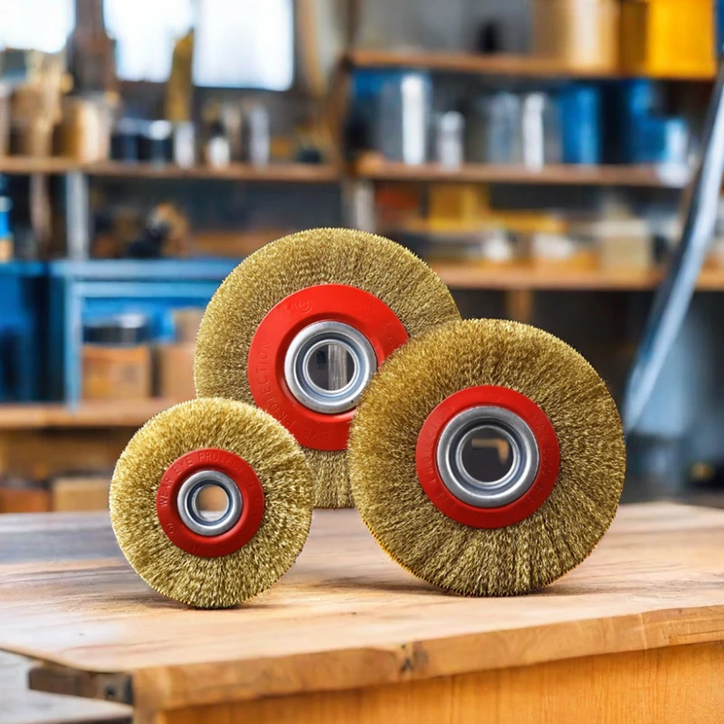 Bench Grinder Abrasive Circular Disc Crimped 0.3mm Iron Wire Brush for Cleaning Block Paving