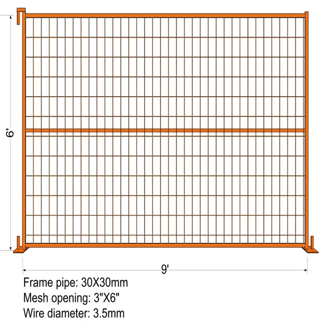 Construction Site Powder Coated Temporary Fence Outdoor Movable