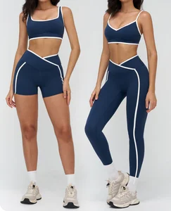 Customized Comfortable Lightweight Compression Sports Bra Legging Set Breathable Fitness Shorts for Women Yoga Gym Wear Set