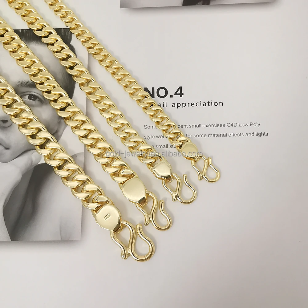 AU750メンズチャームブレスレットチェーン18kイエローピュアゴールド