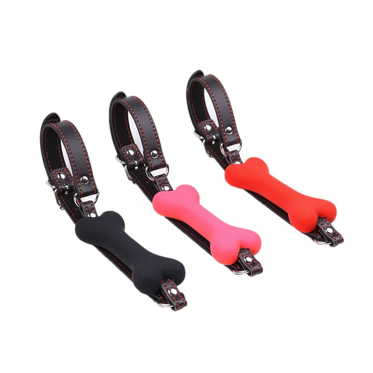 Bondage Silicone Leather Dog Bones Gag Mouth Pet Bone Bite Ball Gag bondage-silicone-leather-dog-bones-gag-mouth-pet-bone-bite-ball-gag