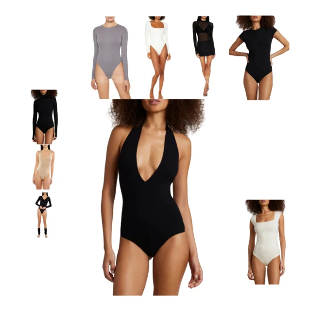 1608 woman mesh bodysuit white long sleeve for shapewear wholesale color sexy sleep wear open crotch fishnet shaper