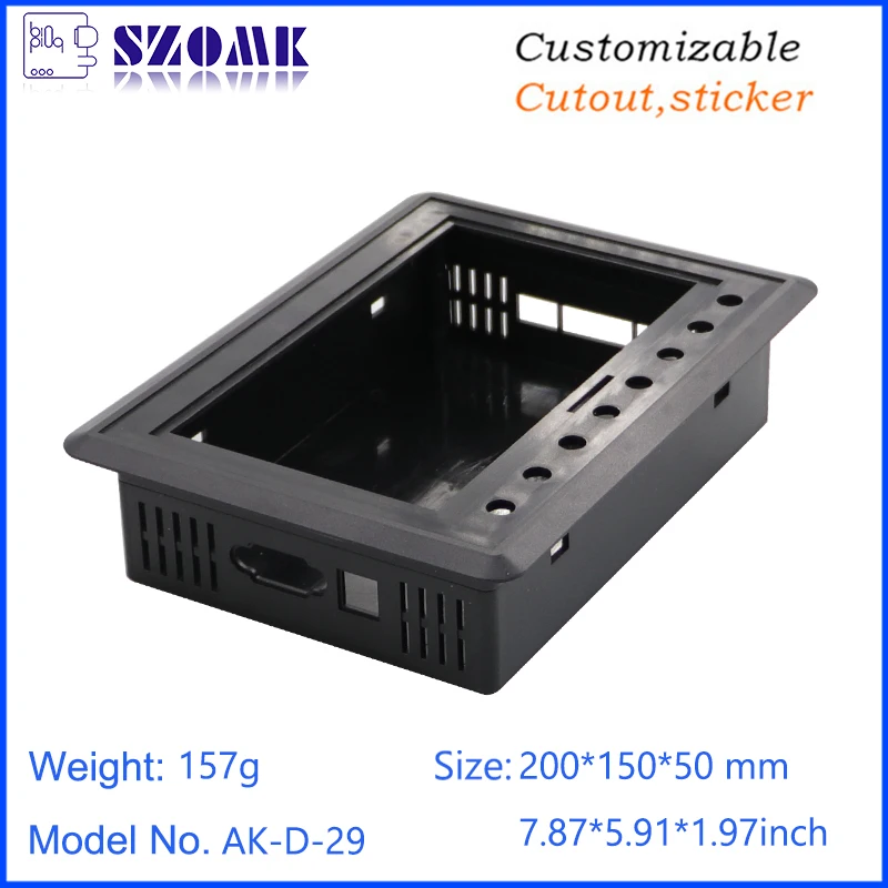 ABS PLC LCD Screen Display  Housing Embedded Digital Display Housing Desktop Plastic Electronic Enclosure 200*150*50mm